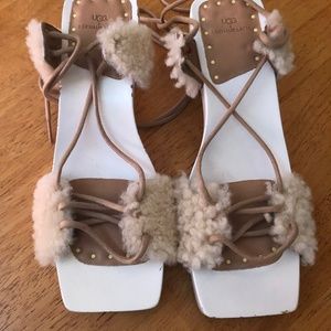 UGG x Eckhaus Latta Shearling sandals size 8